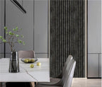 Acoustic Premium Wide Slatted Wall Panels - 280cm x 60cm - Black & Gold Marble