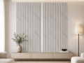 Premium Acoustic Slatted Wall Panels - White Marble