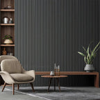 Premium Acoustic Slatted Wall Panels - Dark Grey
