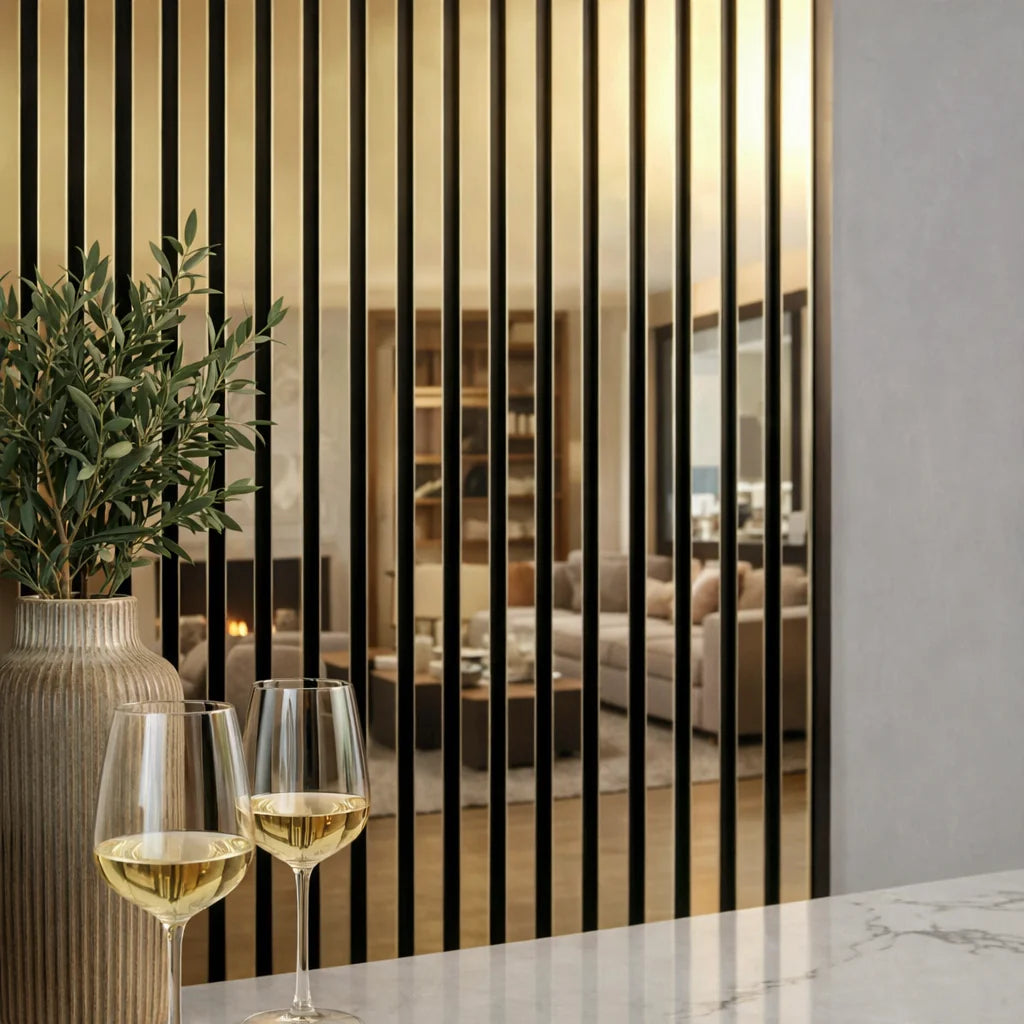Premium Acoustic Slatted Wall Panels - Shiny Gold
