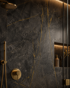 PVC Bathroom Wall Panels – Waterproof Modern Wall Solution - Black & Gold Marble
