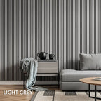 Premium Acoustic Slatted Wall Panels - Light Grey
