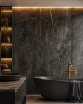 PVC Bathroom Wall Panels – Waterproof Modern Wall Solution - Black & Gold Marble