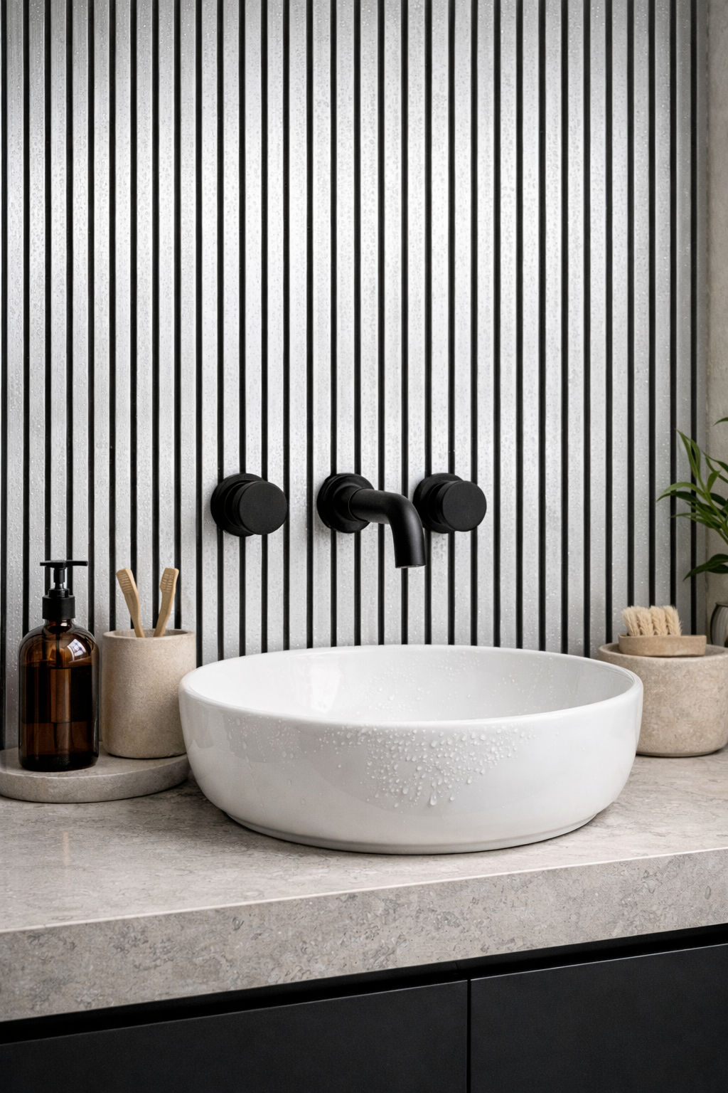PVC Bathroom Wall Panels – Waterproof Modern Wall Solution - Light Grey