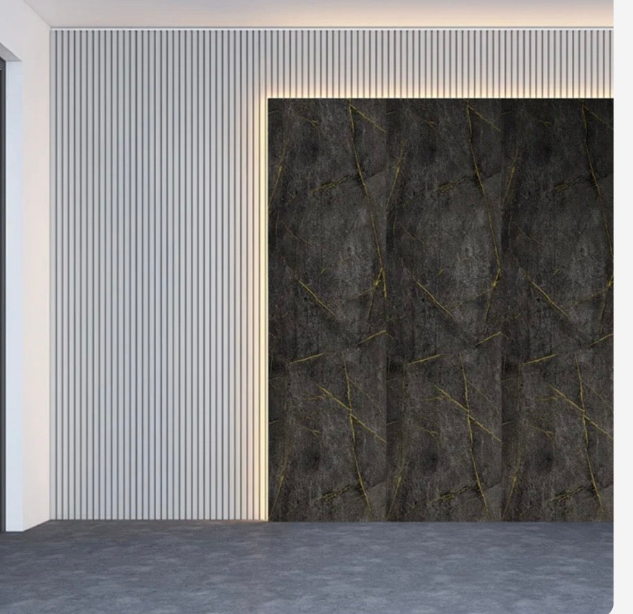 PVC Bathroom Wall Panels – Waterproof Modern Wall Solution - Black & Gold Marble
