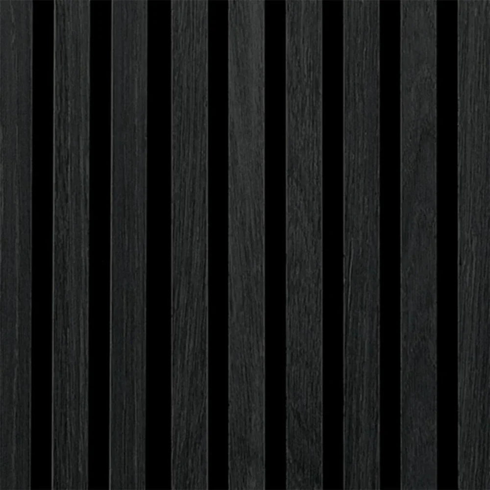 Premium Acoustic Slatted Wall Panels - Black