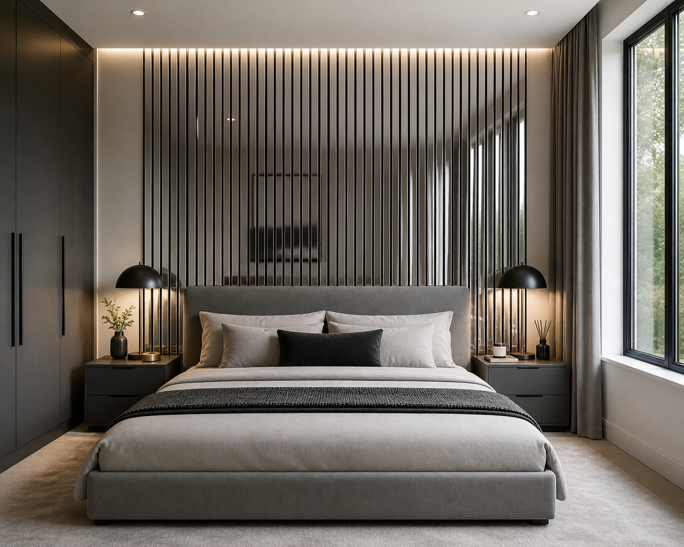 Premium Acoustic Slatted Wall Panels - Mirror Silver