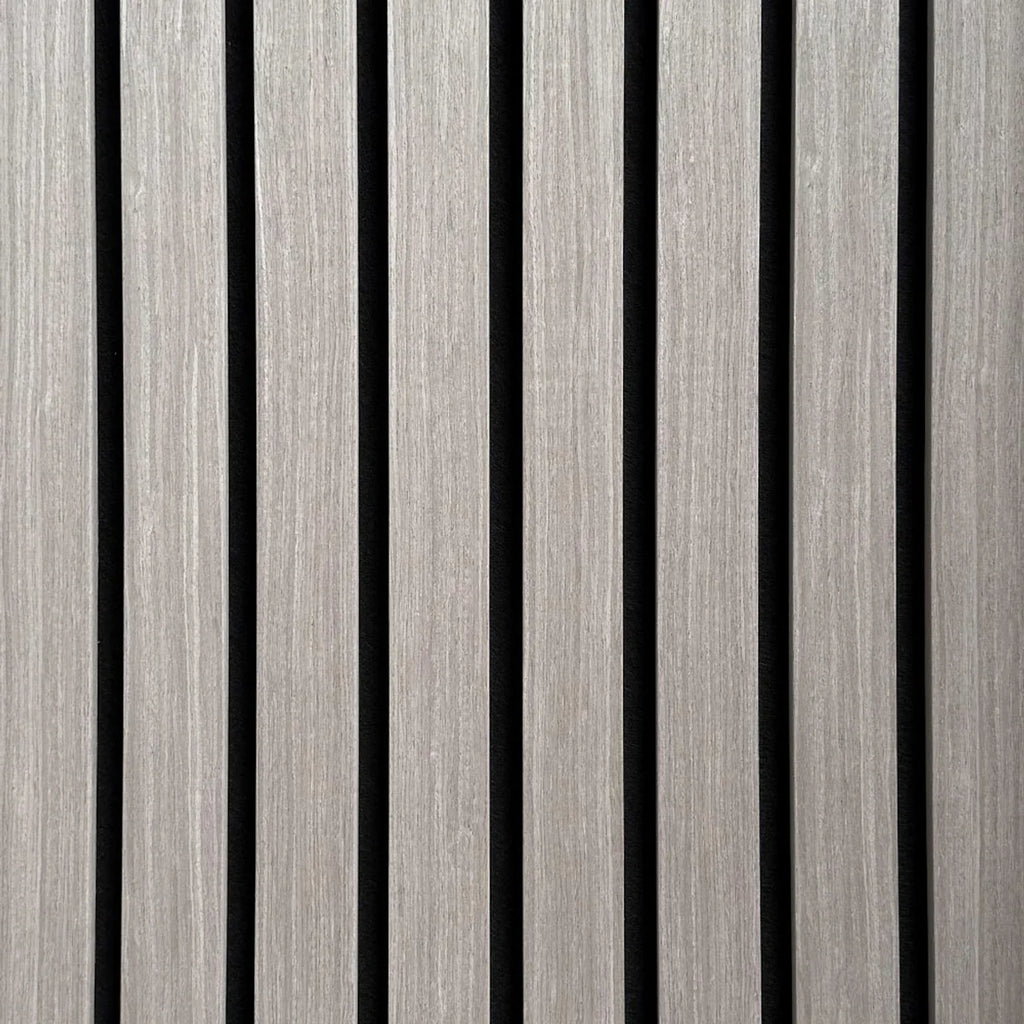 Premium Acoustic Slatted Wall Panels - Light Grey