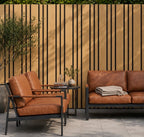 Exterior Multi-Width Slatted Cladding Panels - Light Oak