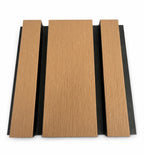 Exterior Multi-Width Slatted Cladding Panels - Light Oak