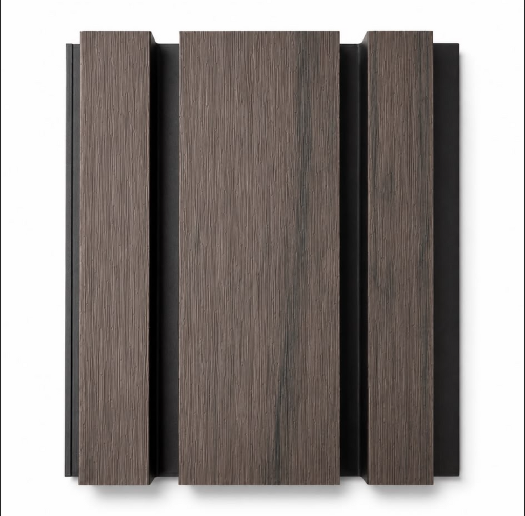 Exterior Multi-Width Slatted Cladding Panels - Smoked Oak