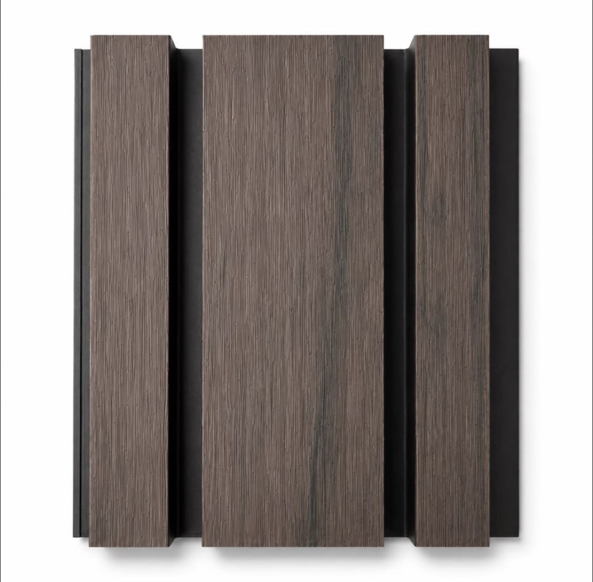 Exterior Multi-Width Slatted Cladding Panels - Smoked Oak