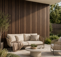 Exterior Multi-Width Slatted Cladding Panels - Smoked Oak