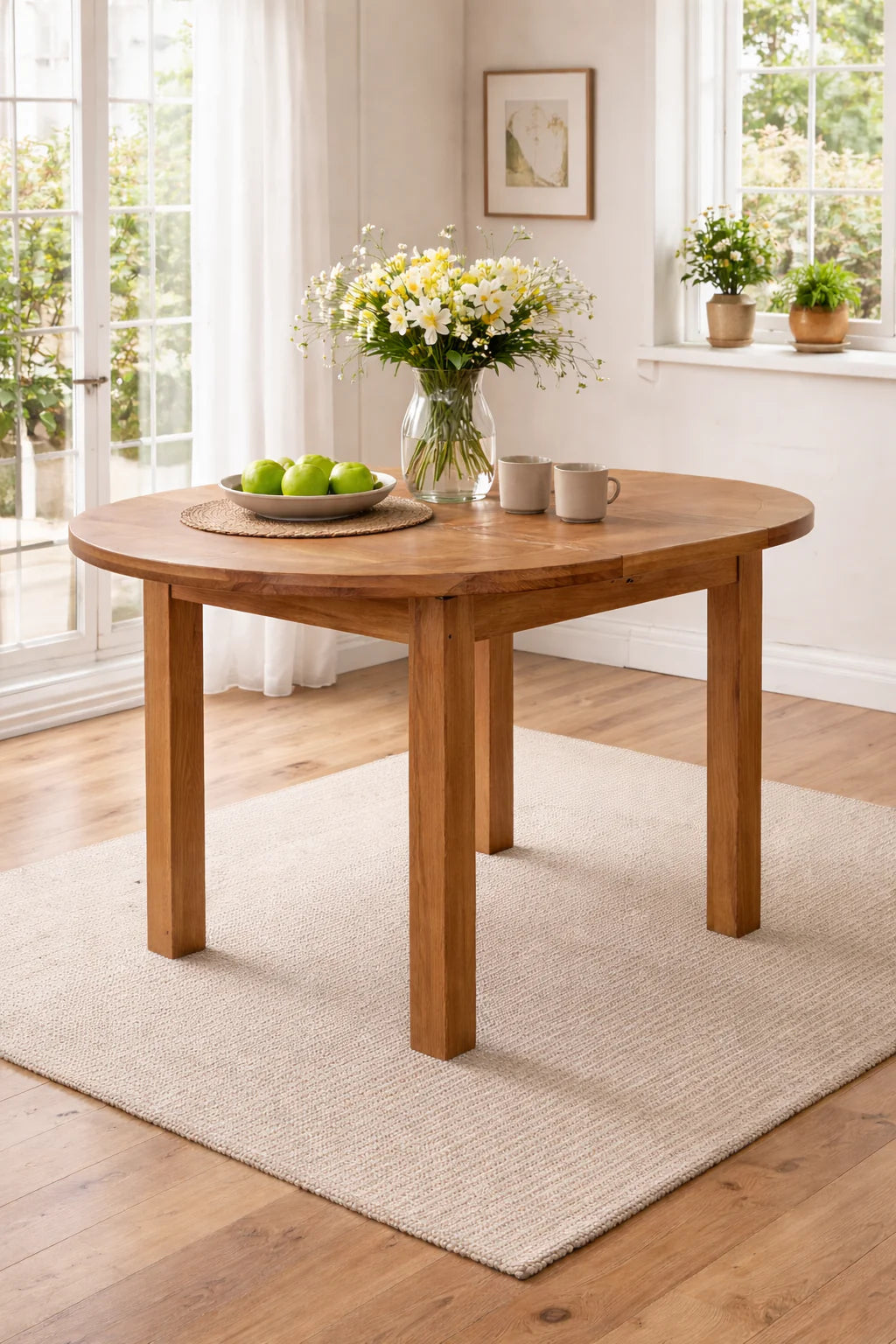 Homecrafts Living 1.1m Round Extending Dining Table