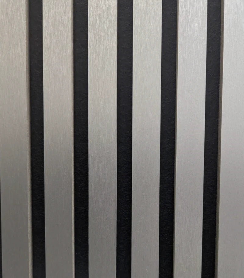 Premium Acoustic Slatted Wall Panels - Metallic Dark grey
