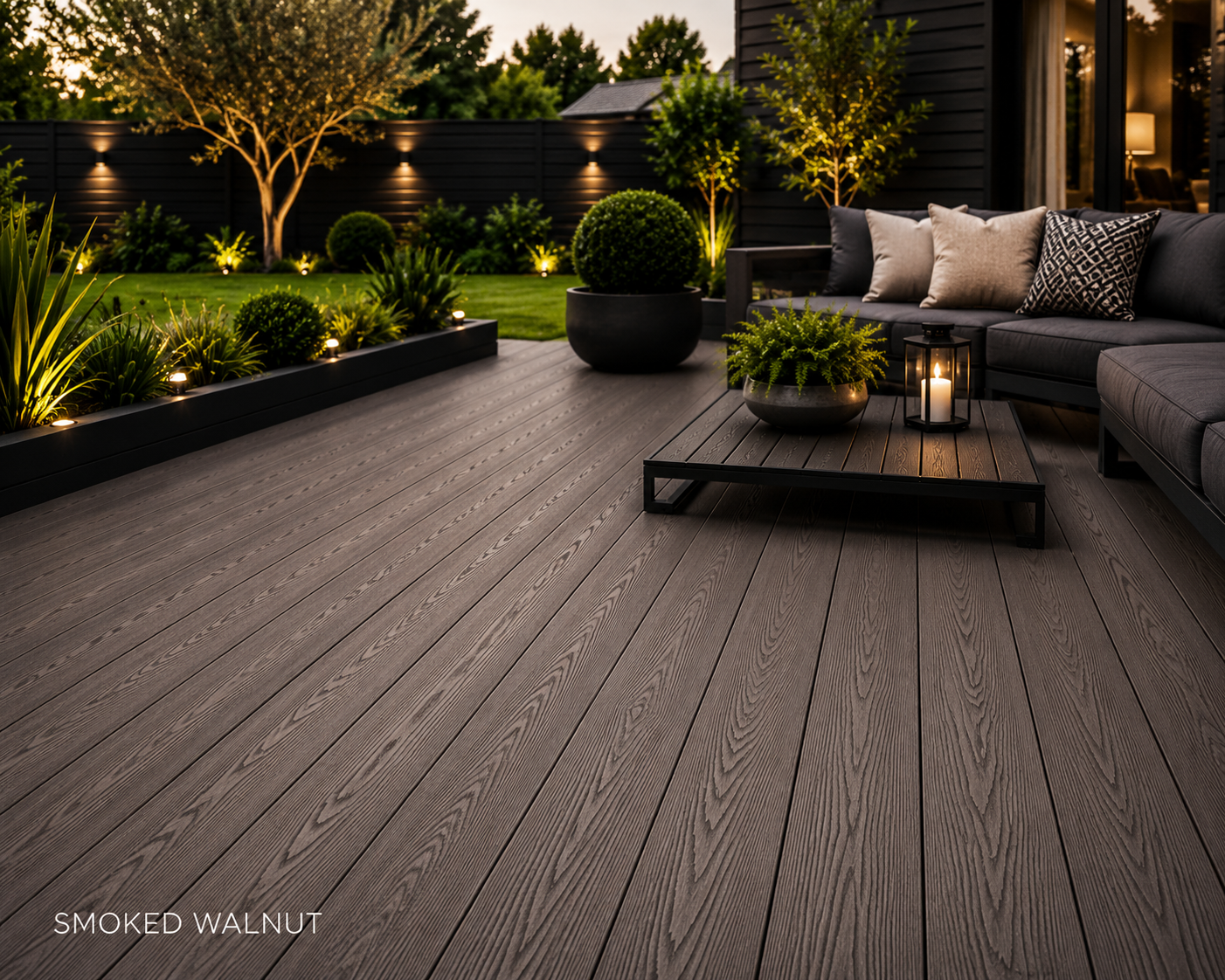 Premium Composite Decking Boards - Smoked Walnut