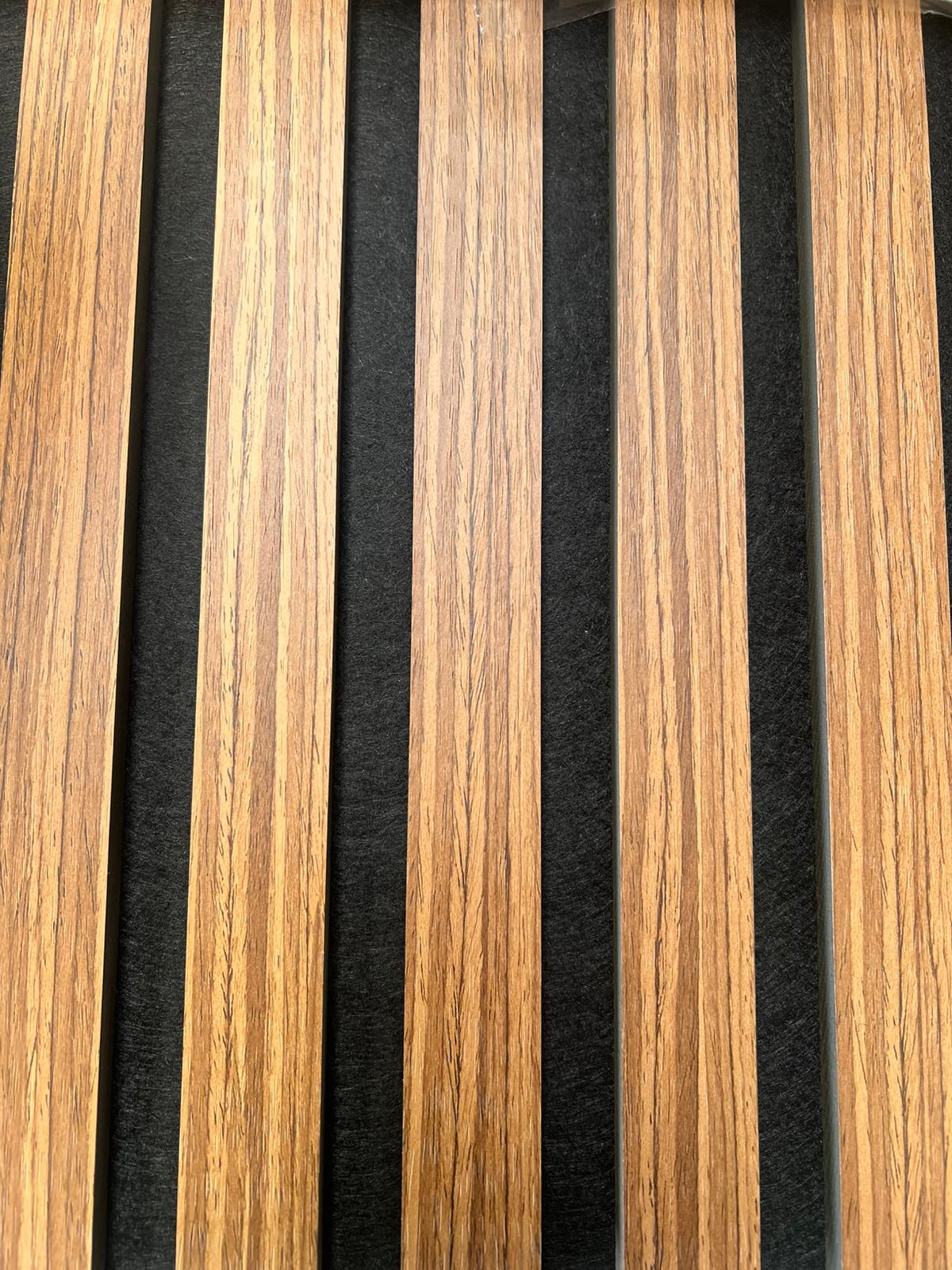 Premium Acoustic Slatted Wall Panels - Teak Oak