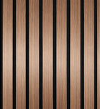Acoustic Premium Thick Slatted Wall Panels - 280cm x 60cm - Walnut